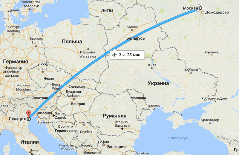 Сколько лететь до Римини из Москвы: время полета прямым рейсом и с пересадками