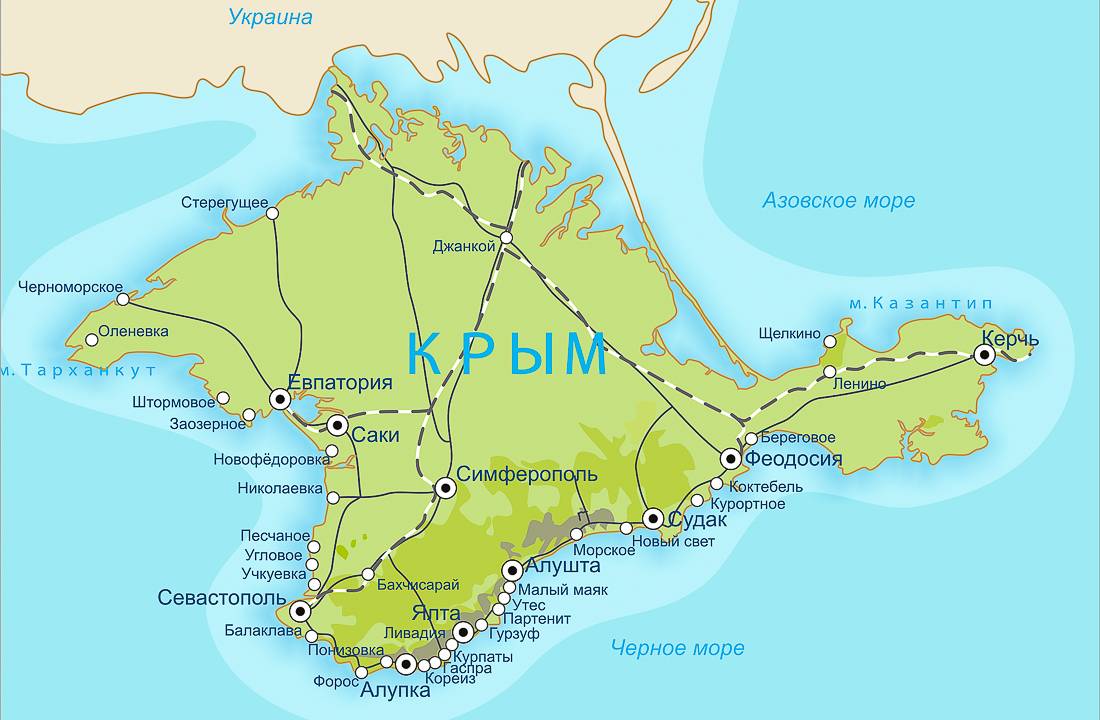 Карта крыма подробная с городами и поселками на русском языке 2022