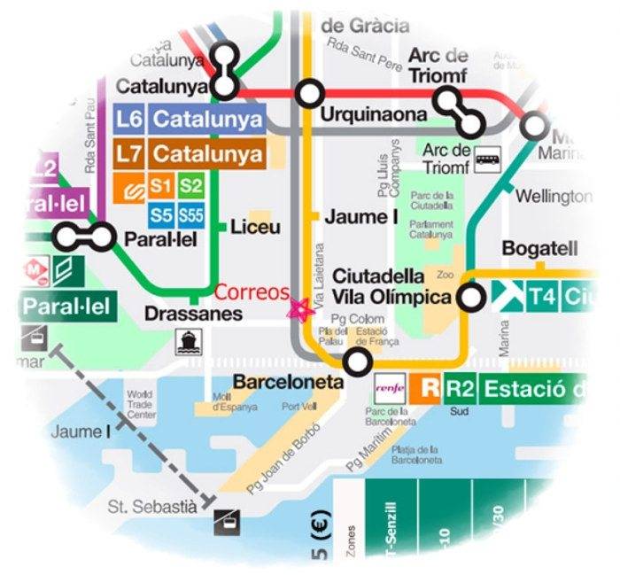 Цветная схема метро барселоны на английском|скачать & распечатать pdf