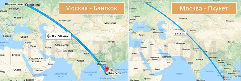 Сколько лететь до пхукета из москвы, санкт-петебурга, бангкока и других городов?