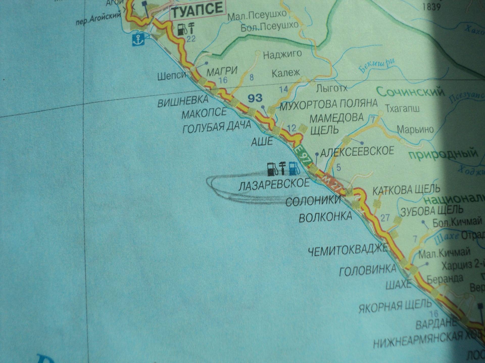 Карта поселка лоо