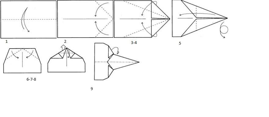 Чертеж сделать бумажный самолетик