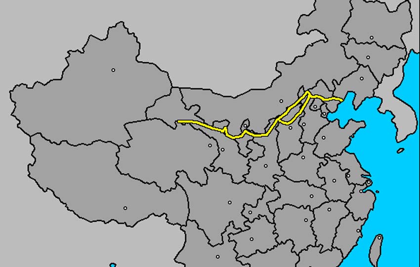 Карта китая с великой китайской с