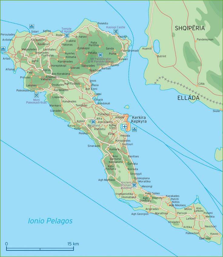 Остров корфу 2022 - карта, путеводитель, отели, достопримечательности острова корфу (греция)