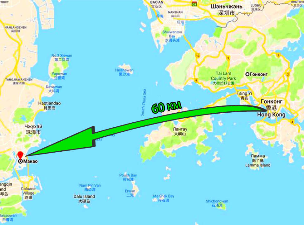 Гонконг макао как добраться, расположение на карте, из гонконга в макао автобус