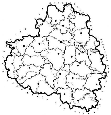 Контурная карта тульской области