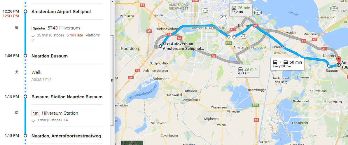 Как добраться до центра амстердама из аэропорта схипхол?