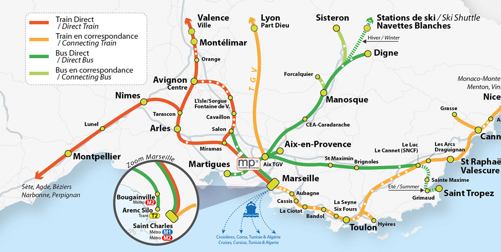 Карта-схема дорог париж марсель