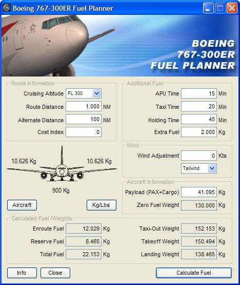 Расход топлива разных самолетов