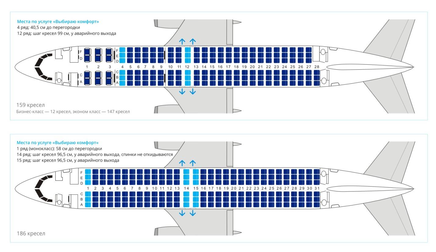 Схема салона боинг 737 800 авиакомпания россия