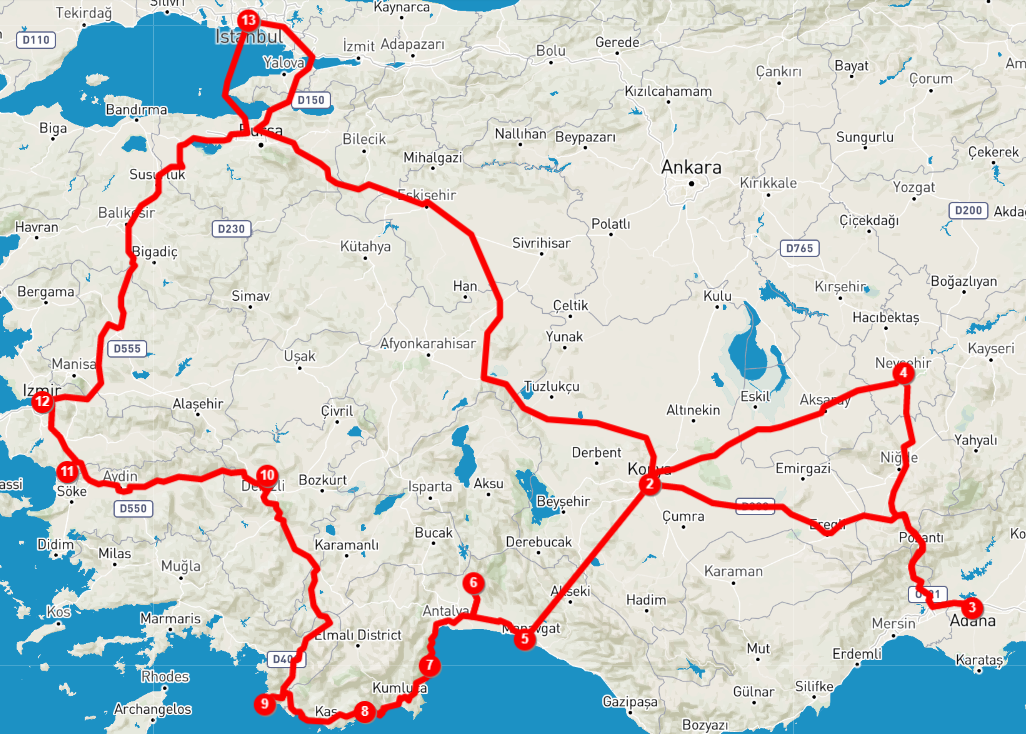 Сколько км маршрут. Турция Анталия Каппадокия маршрут. Анталья Каппадокия маршрут. Маршрут Стамбул Каппадокия Алания. Сиде Каппадокия маршрут на карте.
