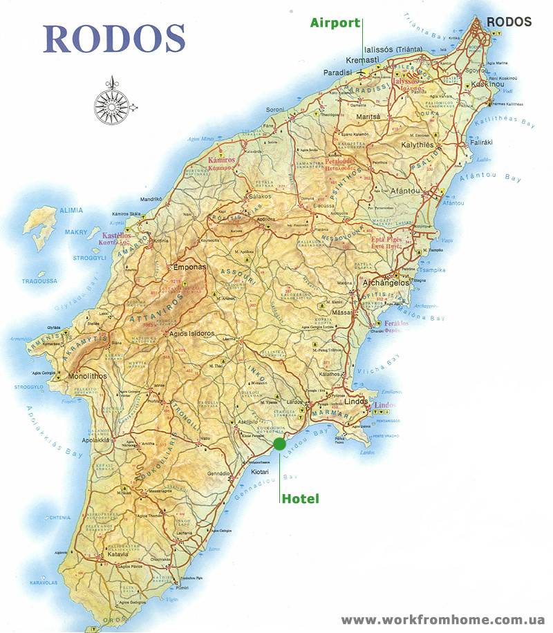 Аэропорт родоса на карте: название международного аэропорта на острове родос (греция)