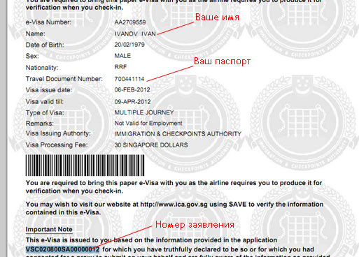 Анкета на визу в сингапур образец
