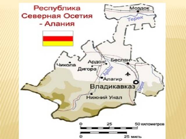 Карта россии северная осетия на карте россии