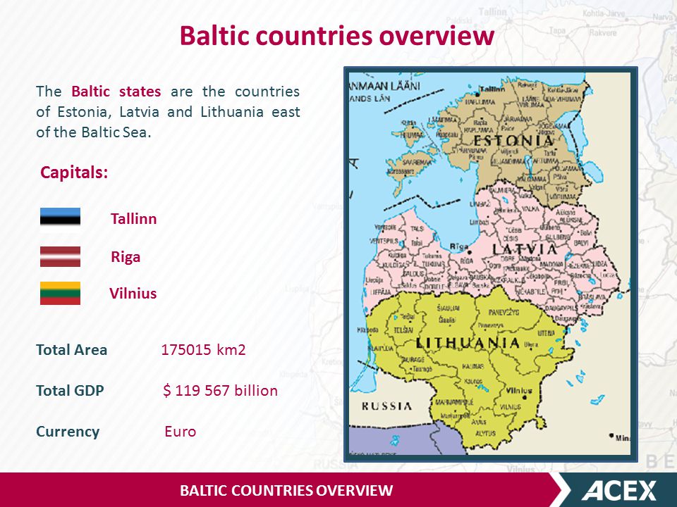 Карта прибалтийских стран