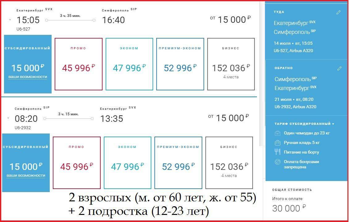 Субсидированные авиабилеты в крым в 2022 году