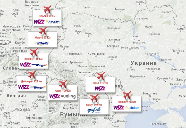 Список аэропортов украины