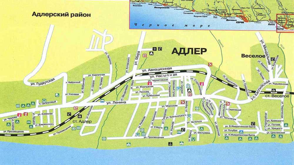 Карта адлера улица ульянова