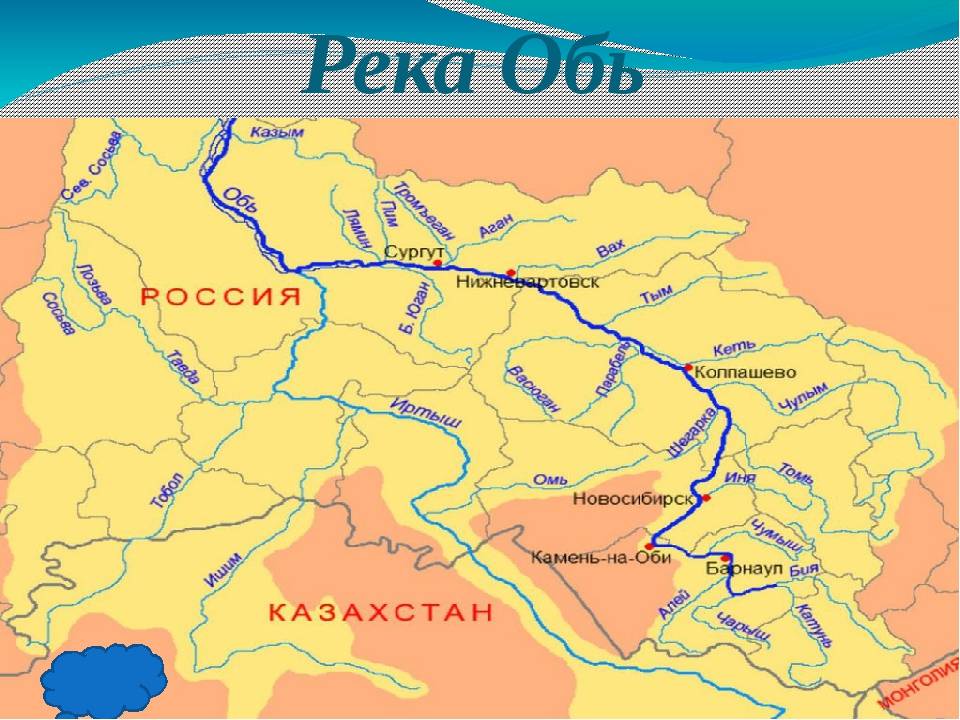 Обь - самая длинная река россии. куда впадает река обь? где начало реки обь? значение реки обь и происхождение ее названия.