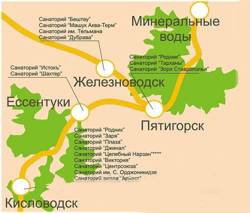 Где находится ессентуки — на карте россии, город, в какой области, санаторий