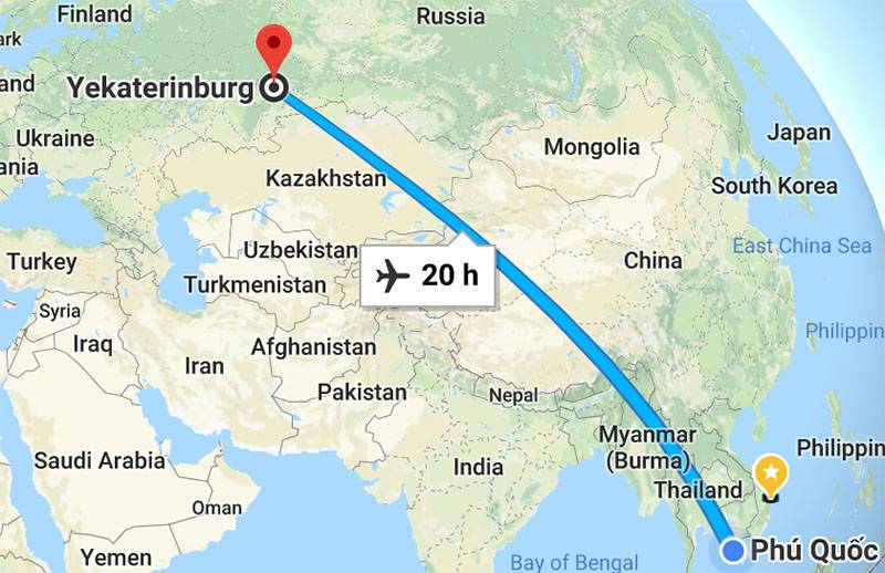 Сколько лететь до таиланда