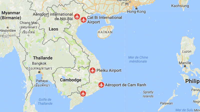 Карта вьетнама на русском языке с городами подробная с аэропортами