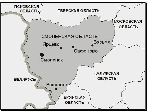 Контурная карта смоленской области