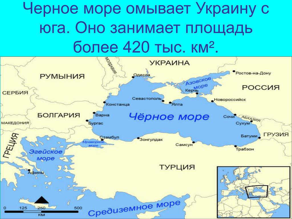 Карта россии азовское море и черное море