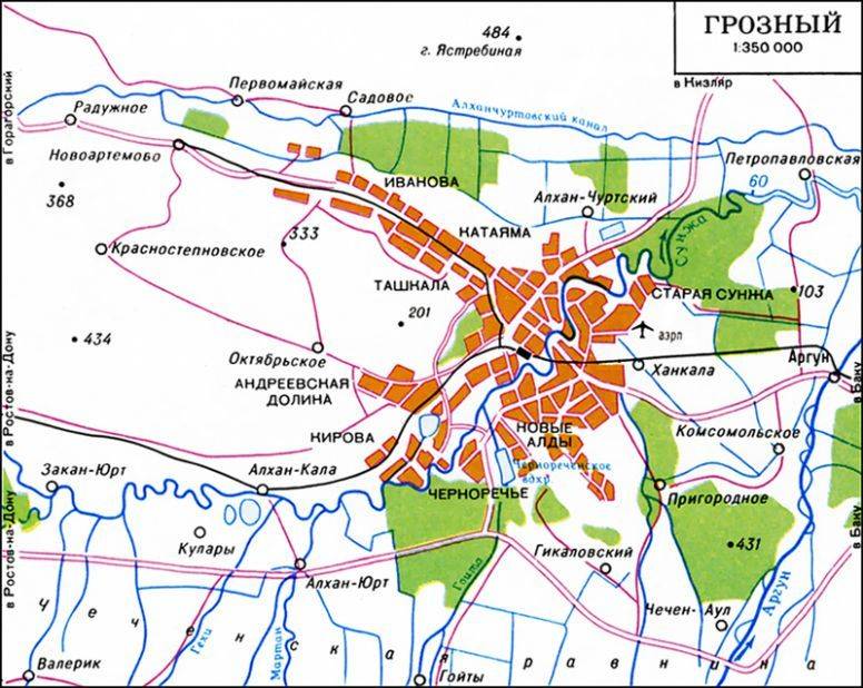 Карта чечни с достопримечательностями