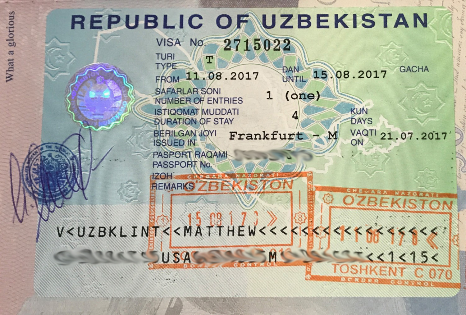 Виза Узбекистан