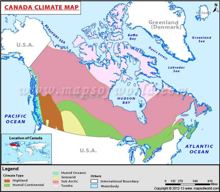 Особенности климата канады: средние температуры регионов страны