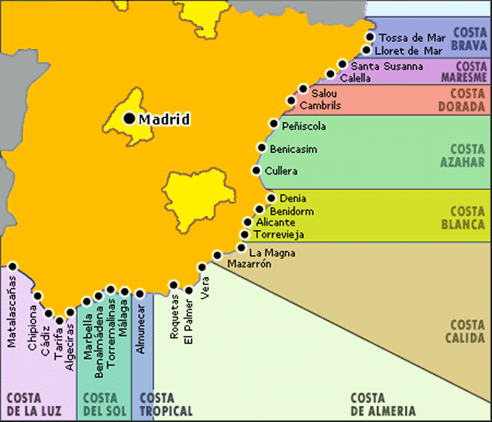 Барселона карта побережья