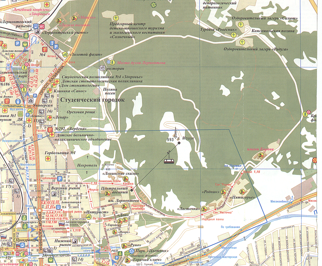 Пятигорск достопримечательности на карте фото с описанием и фото