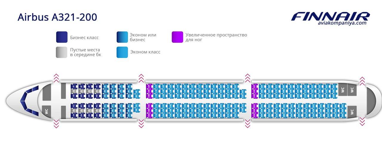 Схема салона и лучшие места в airbus a321 уральских авиалиний