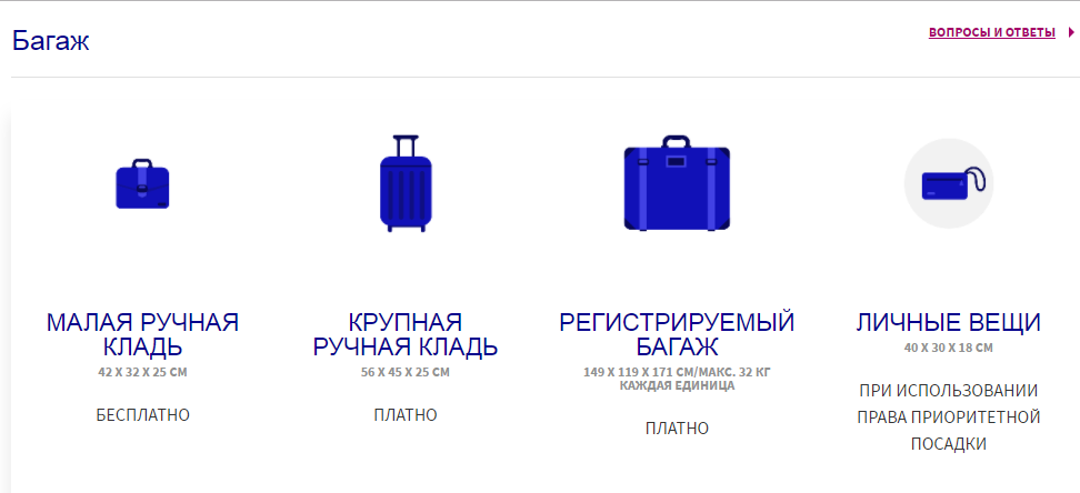 Правила провоза багажа и ручной клади у авиакомпании wizz air