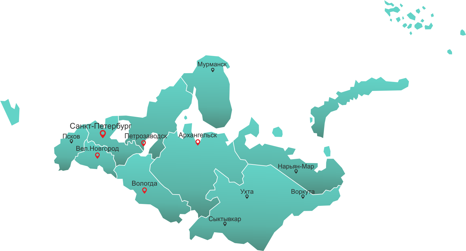 Карта северо западного округа