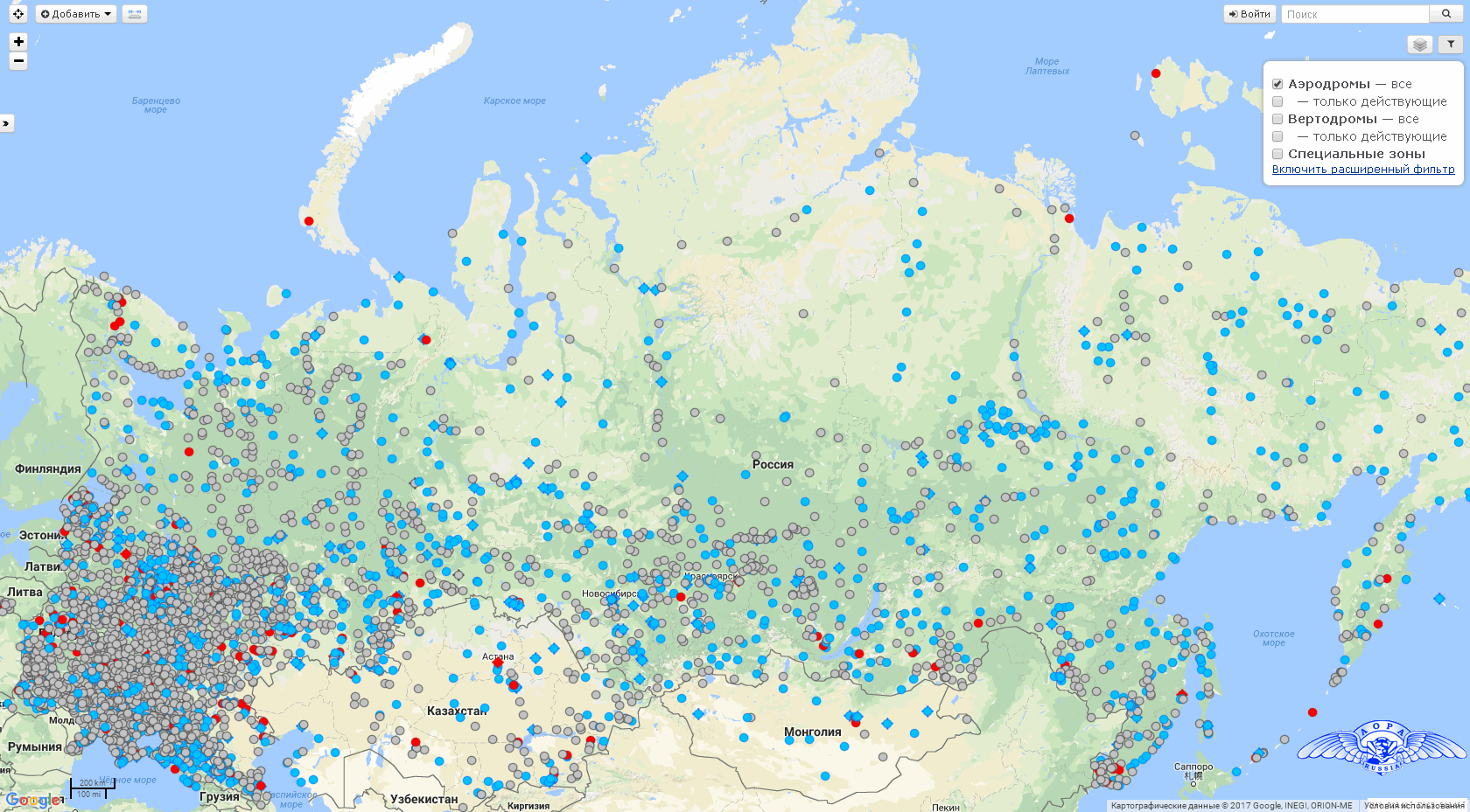 Аэропорты россии на карте: список международных аэропортов