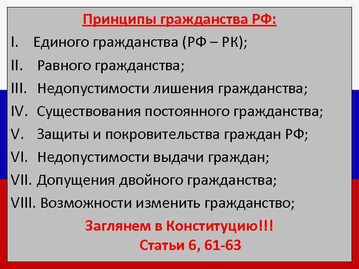 План гражданство российской федерации егэ