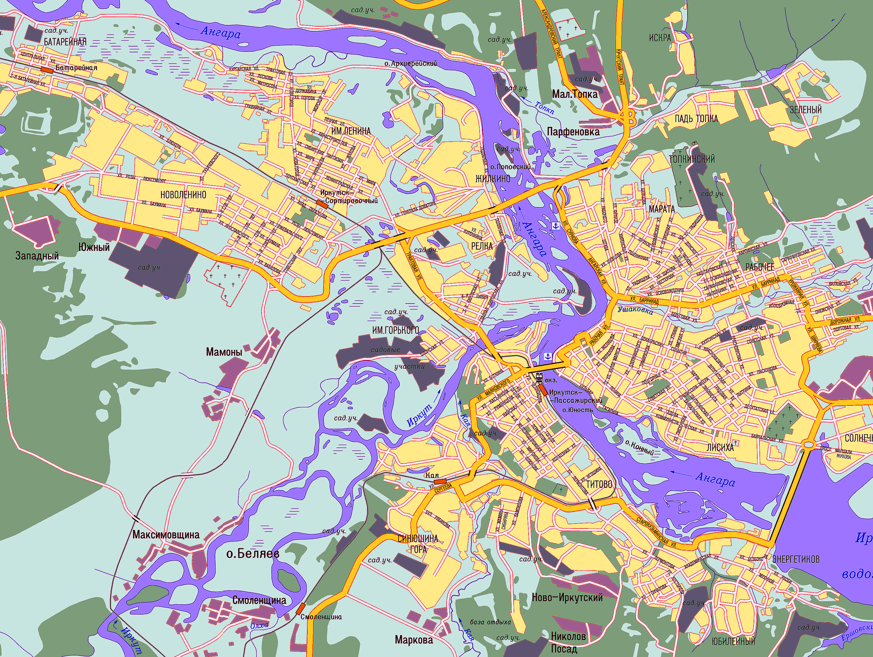 Районы иркутска отзывы. Г Иркутск на карте. Районы Иркутска на карте. Карта Иркутска по районам. Карта Иркутска с улицами.