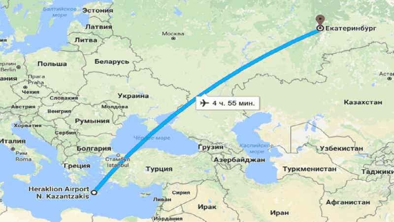 Сколько лететь до греции из разных точек россии