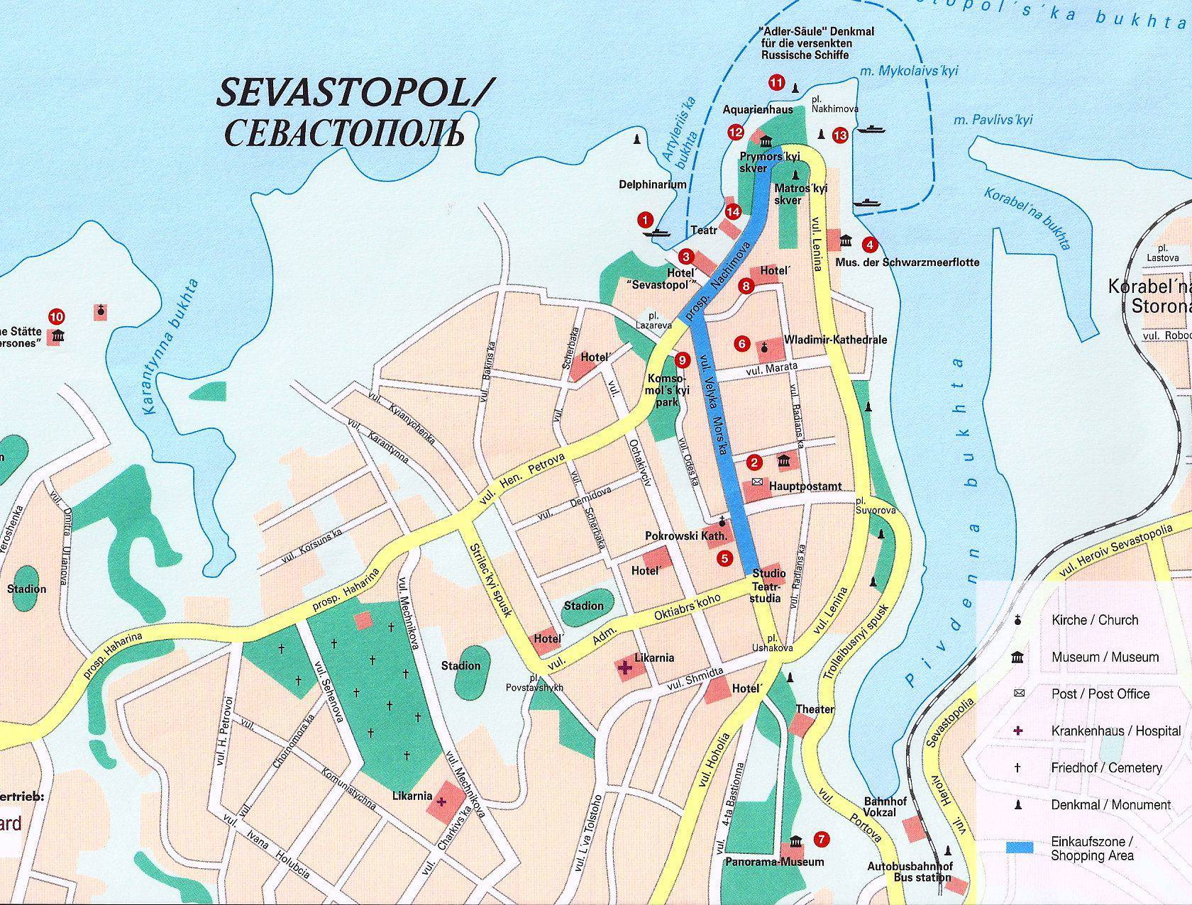 Карта севастополя с пляжами