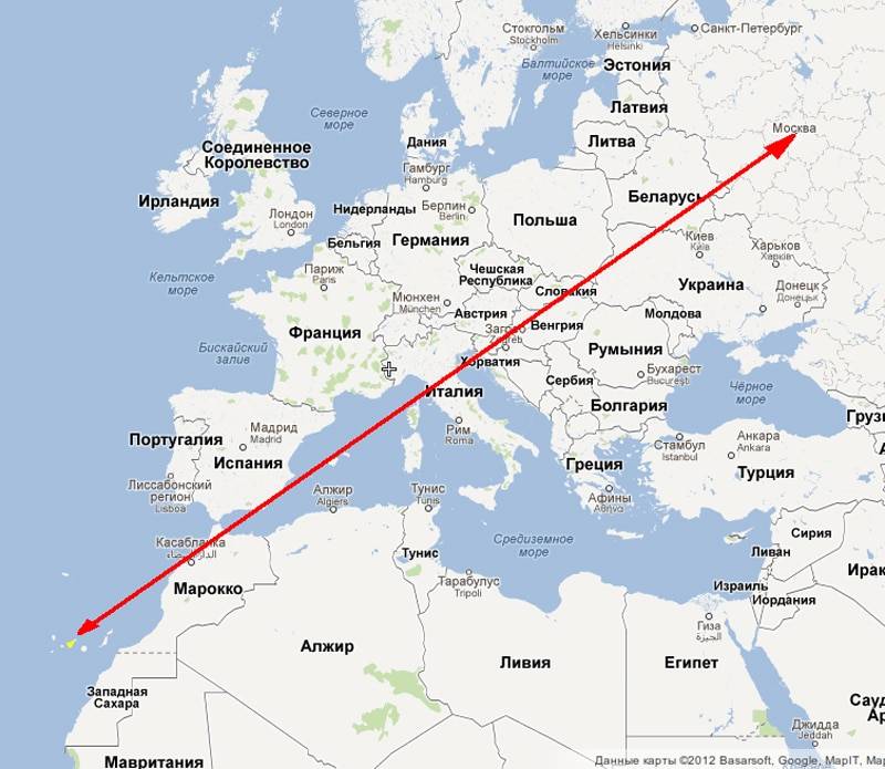 Сколько лететь до Канарских островов из Москвы