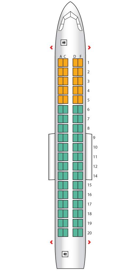 Embraer 170 схема расположения мест в самолете s7 airlines