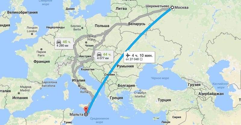 Сколько времени займет полет из москвы до италии????